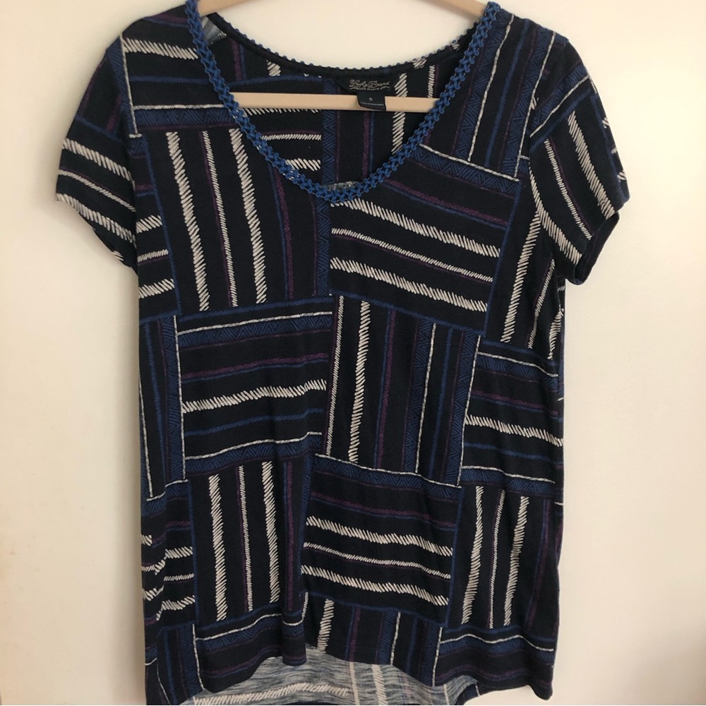 Lucky Brand short sleeve geometric print top